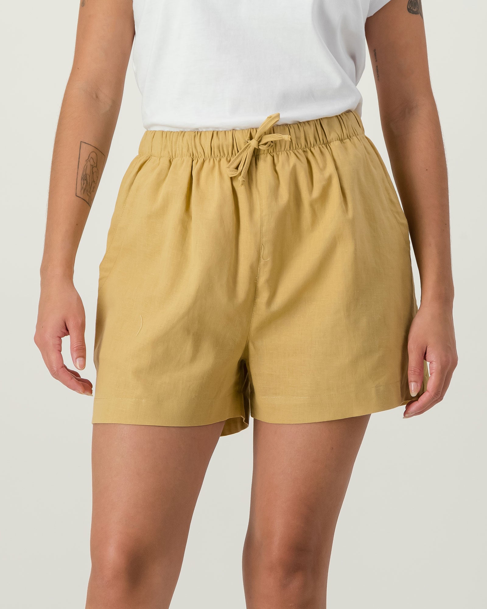 Womens Linen Shorts Sahara