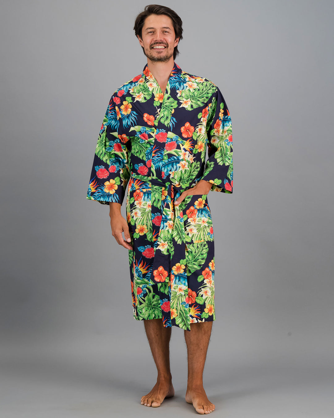 Unisex Kimono Magnum Navy Front - Woodstock Laundry
