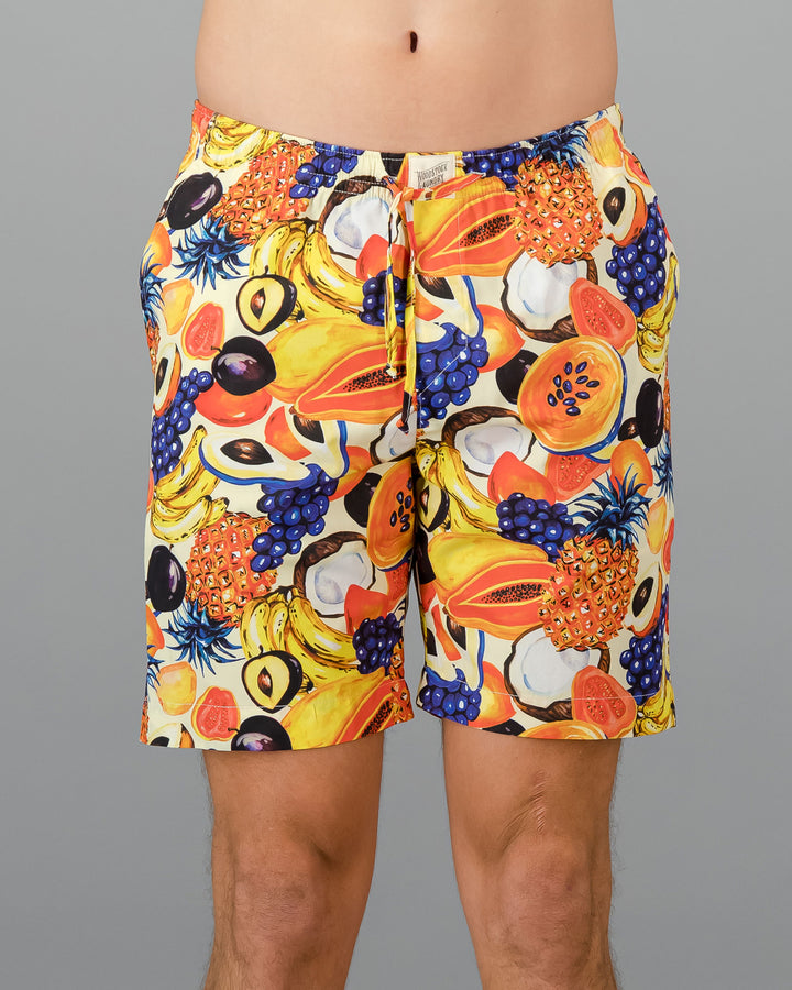 Mens Lounge Shorts Tuti Fruti Front - Woodstock Laundry