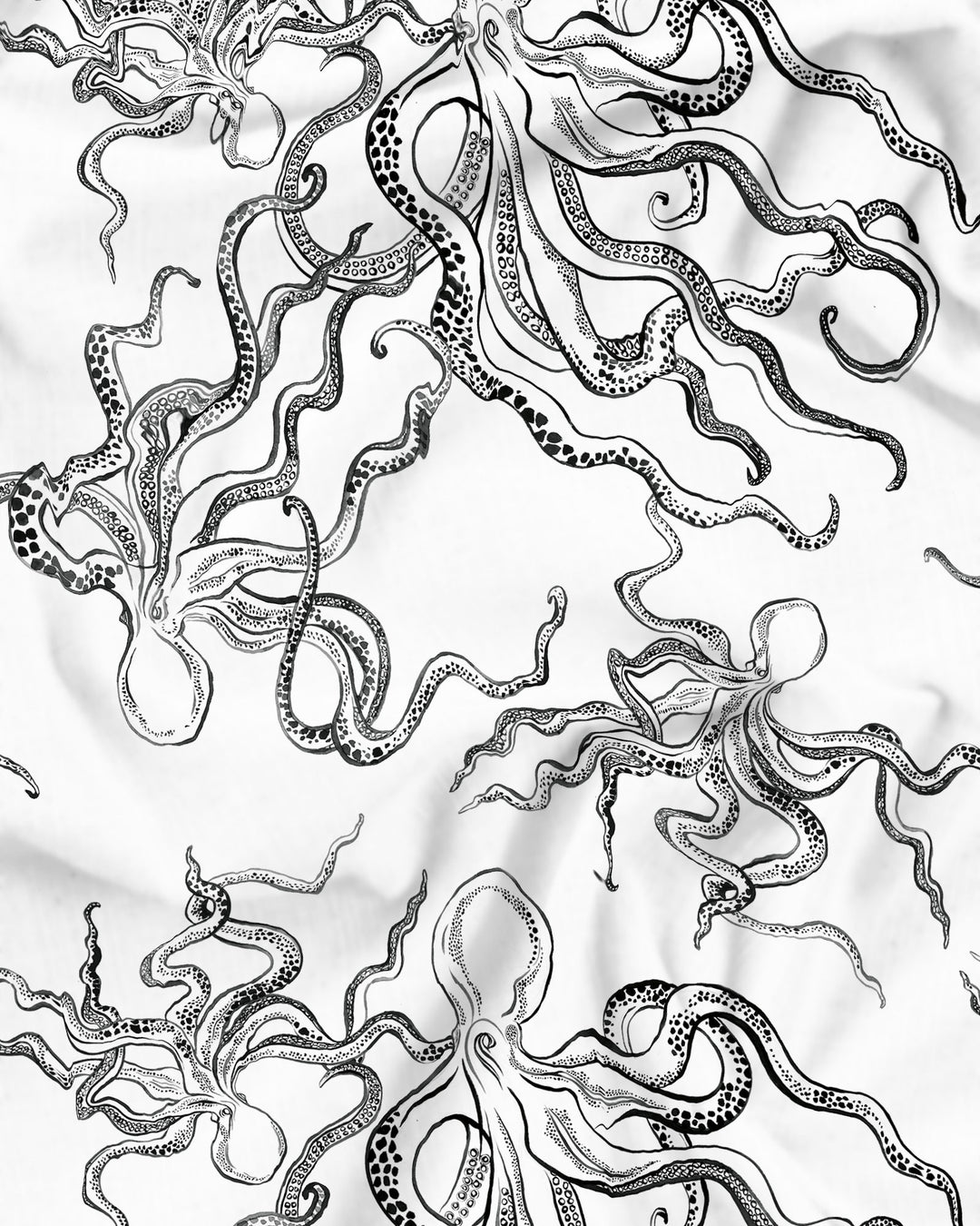 Unisex Kimono - Octopus White