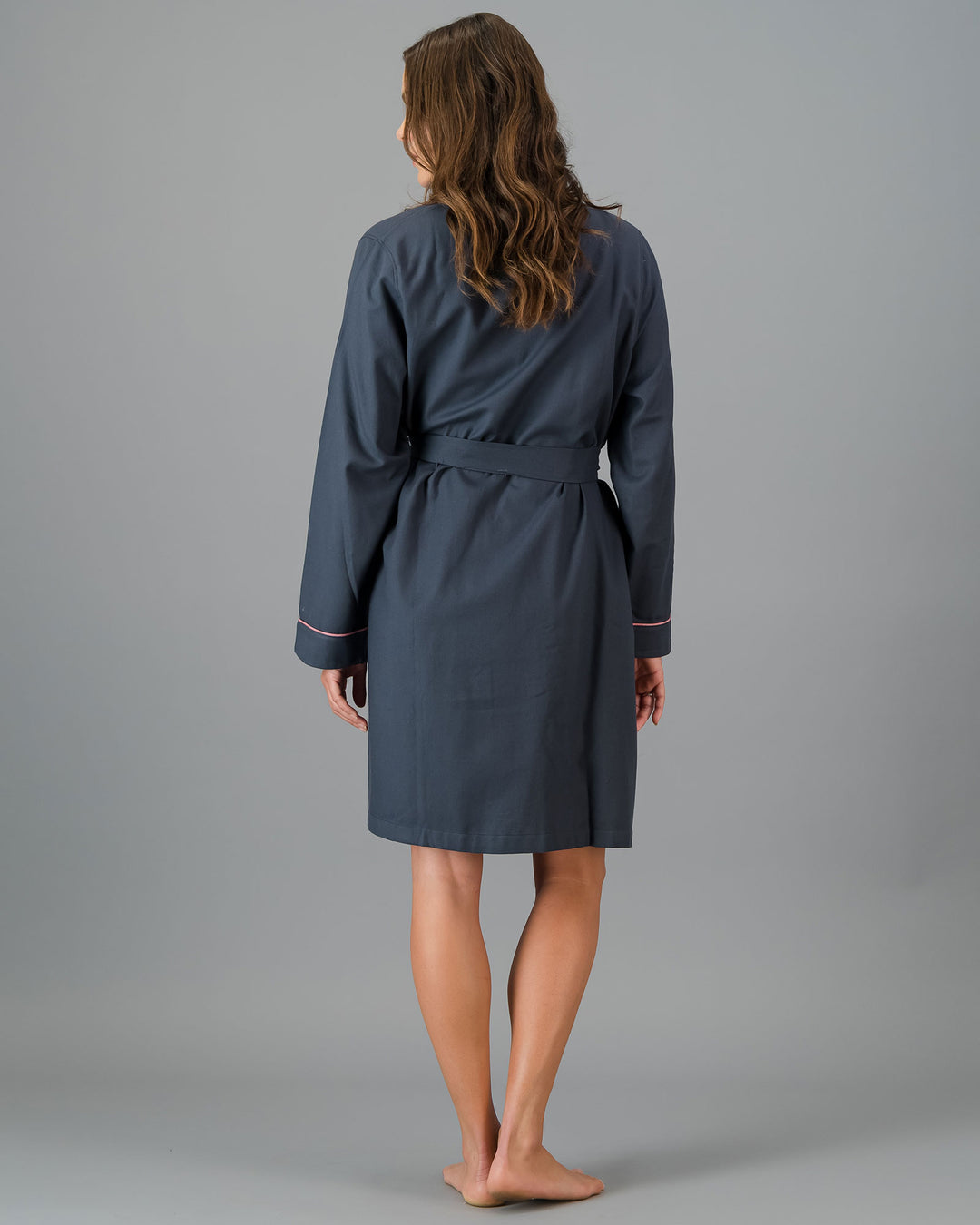 Womens Dressing Gown - Charcoal Back - Woodstock Laundry