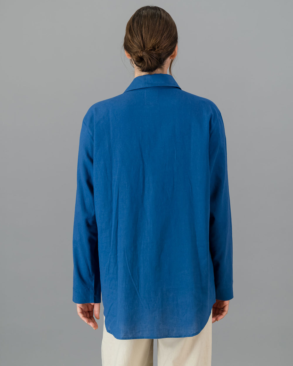 Womens Linen Over Shirt - Denim Back - Woodstock Laundry