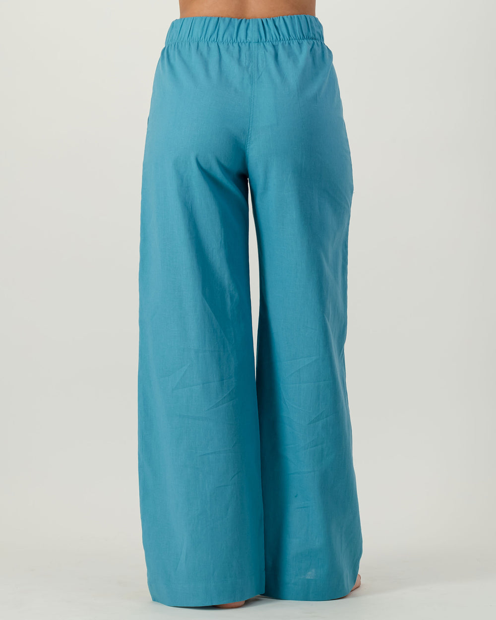 Womens Linen Pants Teal Back - Woodstock Laundry