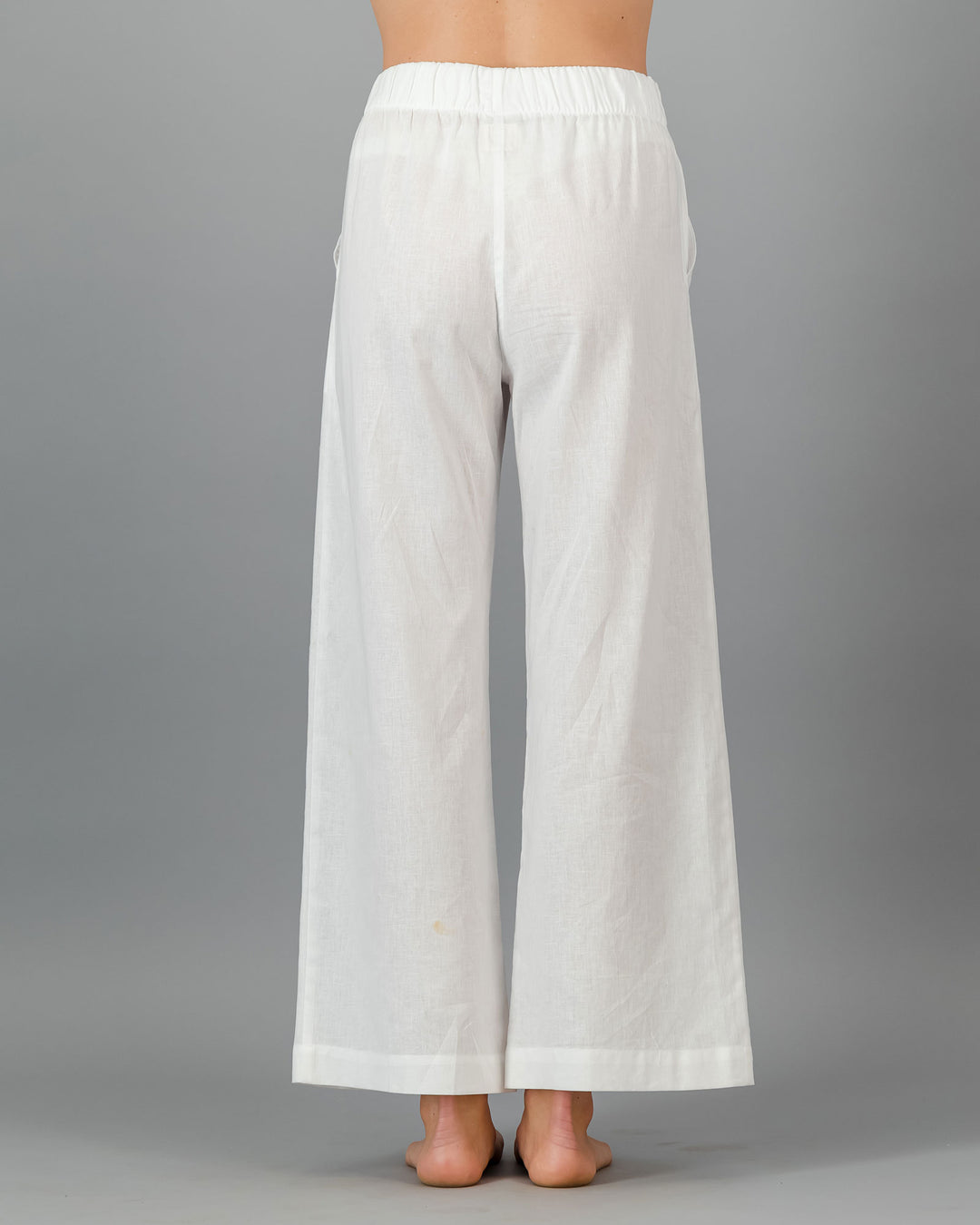 Womens White Linen Pants Back - Woodstock Laundry