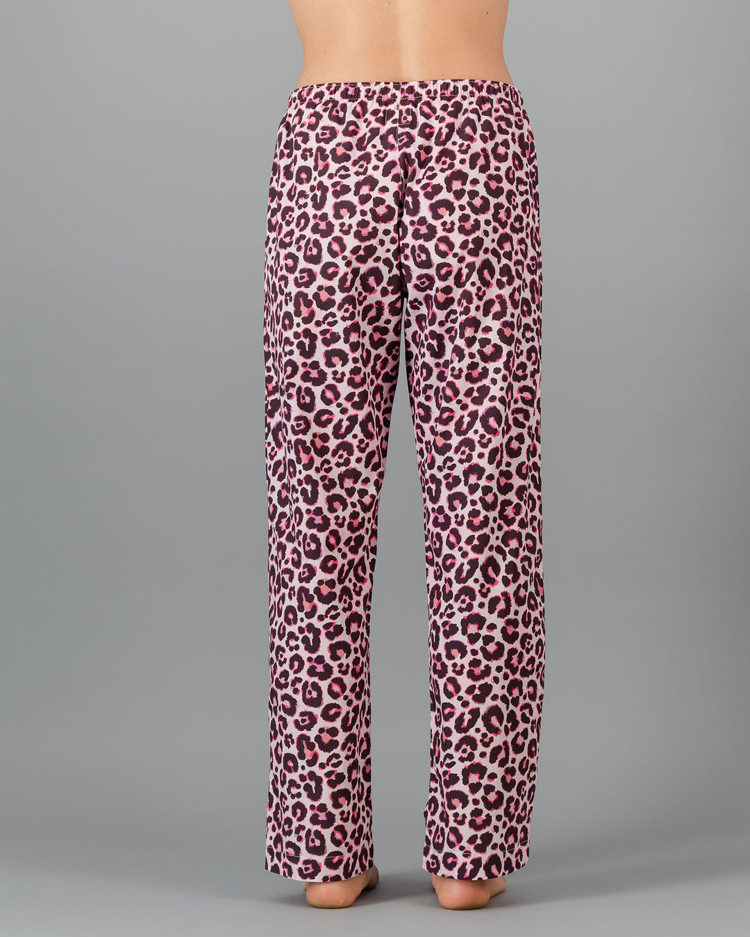 Womens Lounge Pants Leopard Skin Pink Back - Woodstock Laundry