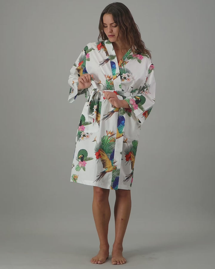 Womens Kimono Paradise White Video - Woodstock Laundry