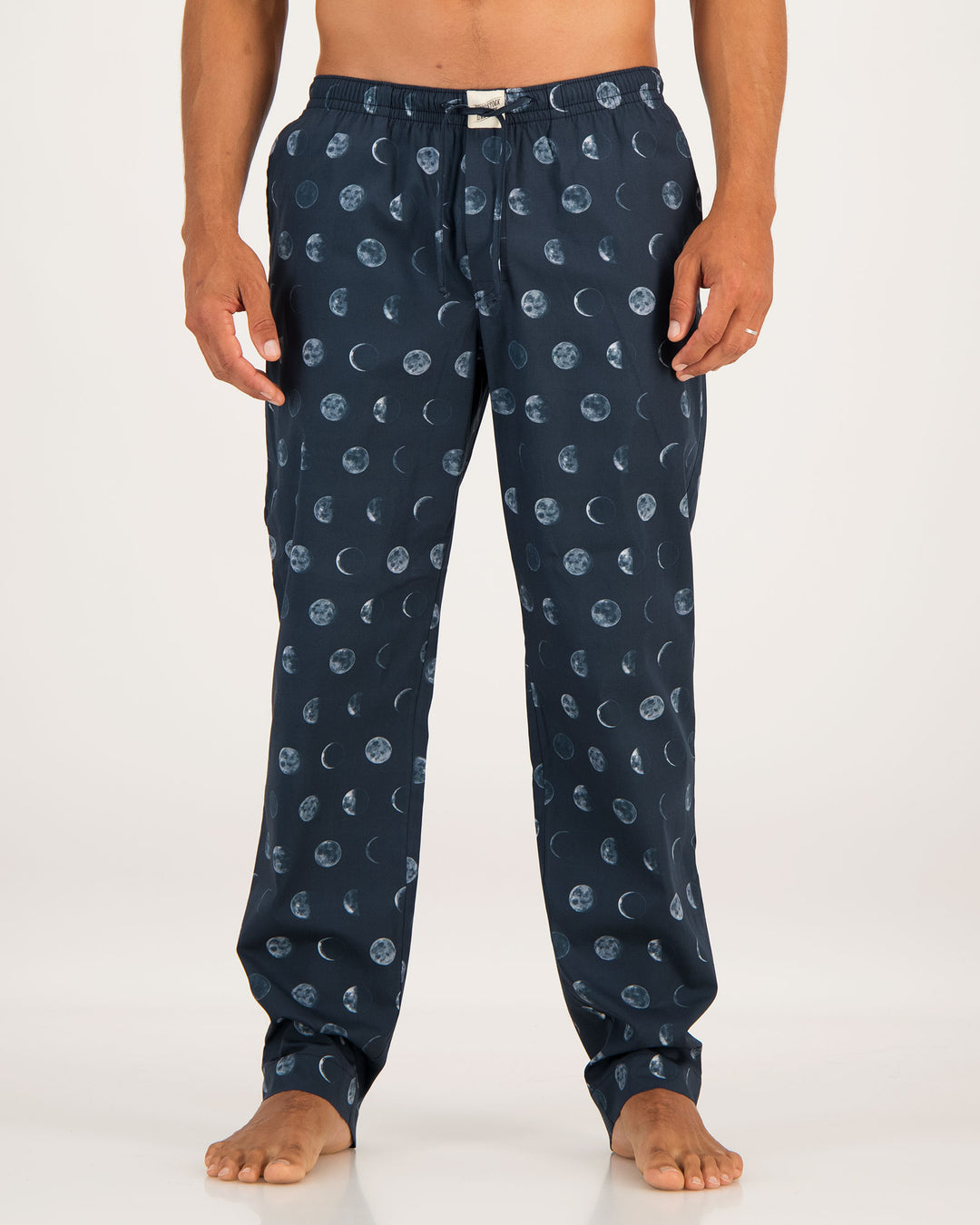 Mens Lounge Pants Moons Front - Woodstock Laundry SA