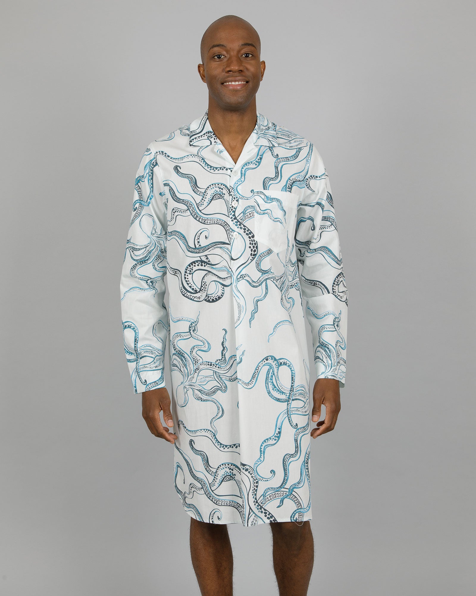 Mens Sleep Shirt Pyjamas Nightwear Organic Cotton